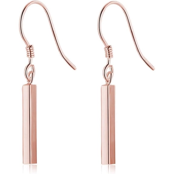 925 Sterling Silver Bar Drop Earrings for Women Teens Minimalist Bar Dangle Earrings Drop