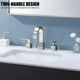 thumbnail image 2 of 3 Hole Widespread Brushed Nickel Bathroom Faucet,Modern Waterfall 8 inch 2 Handle Bathroom Sink Faucet Vanity Bathroom Faucet for Sink 3 Hole with Pop Up Drain and Water Supply Lines, 2 of 8