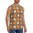thumbnail image 2 of Fotbe Men's Squirrel And Maple Leaves Print Men's Sleeveless Muscle Tank Tops Casual T-Shirts for Gym Workout Beach-Large, 2 of 8