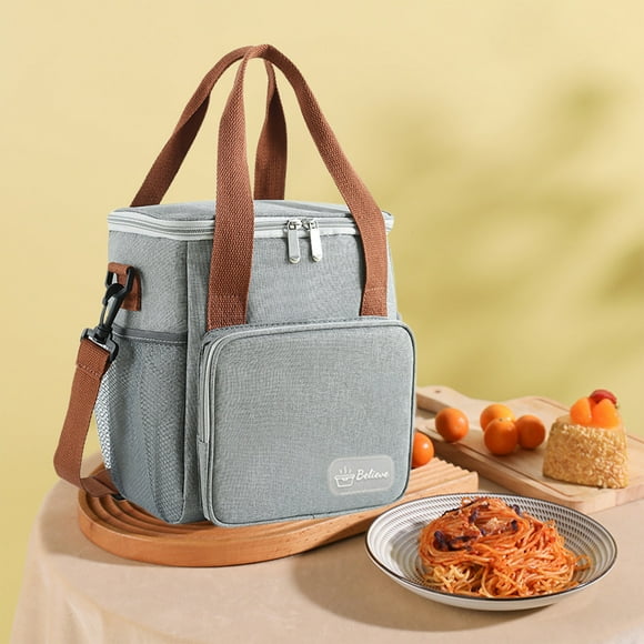 Shoulder Crossbody Ice Bag Tote Lunch Bag Outdoor Picnic Bag Large Capacity Fresh Bag Oxfords Cloth Cooler Insulated Bag