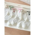 thumbnail image 5 of YooGuoGuo Women's 5 Pairs Boho Bow Embroidered Mid Calf Sock Cute Ruffle Athletic Running Crew Socks, 5 of 6