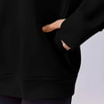 thumbnail image 5 of Pxxlle Oversized Sweatshirts for Women Fall Long Sleeve Sweatshirt with Thumb Hole Casual Round Neck Pullover Tops Solid Color Drop Shoulder Sweatshirts Black L, 5 of 9