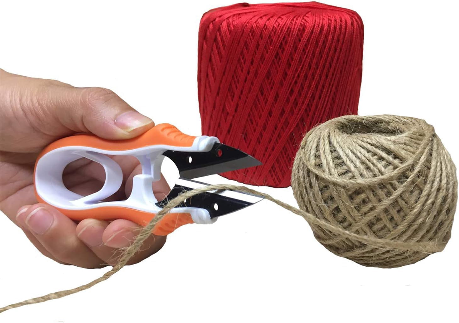 Thread Snips,Sharp Sewing Scissors,Multipurpose U-Type Thread Cutter with Protective Cover,Small Scissors for DIY Supplies,Orange