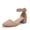 Nude, variant on LuckLilac Women's Round Toe Pumps Ankle Strap Low Buckle Block Heel Sandals Dress Wedding Office Party Shoes