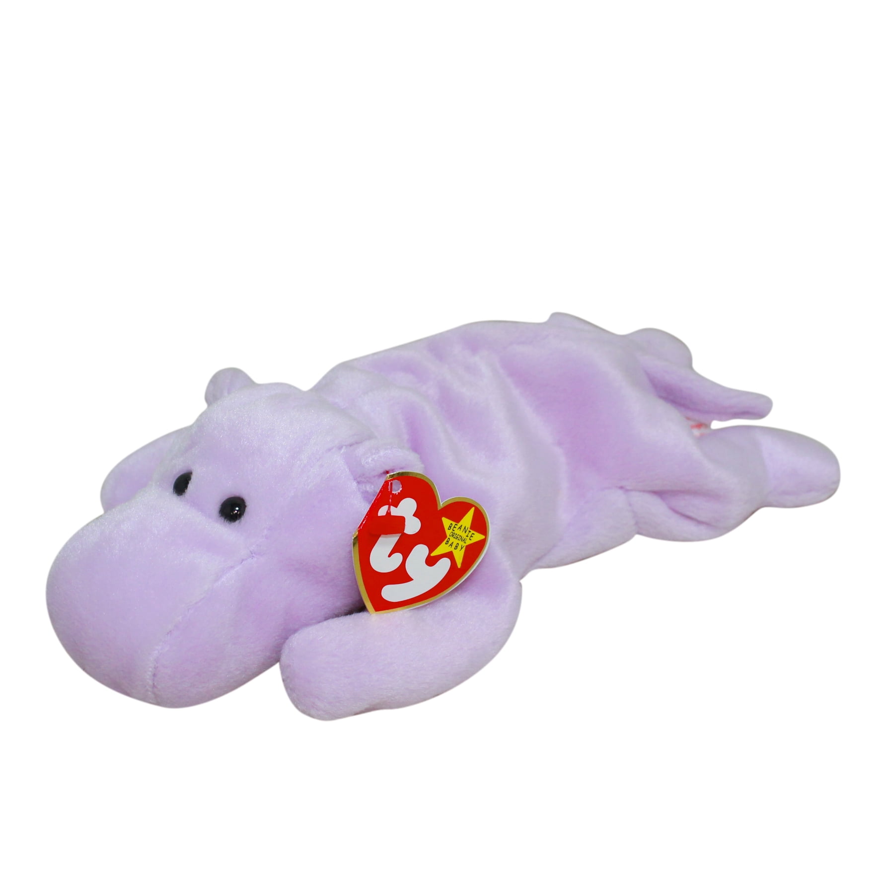 Ty Beanie Baby Happy the Lavender Hippopotamus Stuffed Animal MWMT