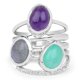 thumbnail image 3 of 4.00 Carat Genuine Multi Stone .925 Sterling Silver Ring QJ Model, 3 of 3