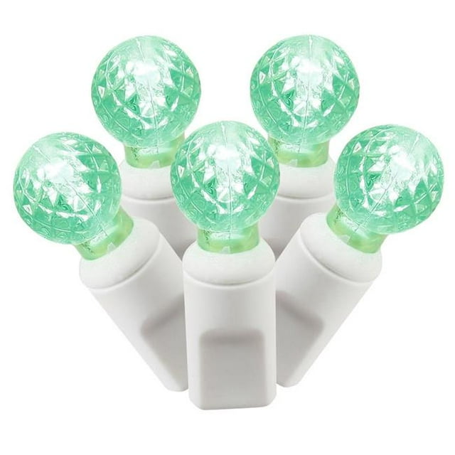 LED White Wire G12 End Connecting 4 in. Spacing 34 ft. Long Light Set with Green Lights