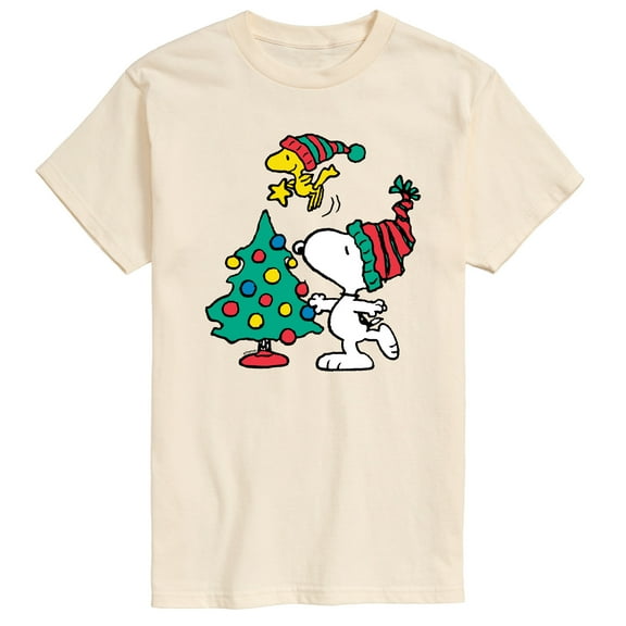Peanuts - Snoopy Woodstock Christmas Tree - Men's Short Sleeve Graphic T-Shirt