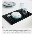 thumbnail image 2 of Yamazaki Home Folding Dish Drainer Mat and Trivet, Black, Silicone, Collapsible, No Assembly, 2 of 7