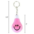 thumbnail image 5 of Sweda Smiley Face Key Chain, Stress Relief Light Bulb Shaped Keychain, Funny Smile Face Stress Balls, School Carnival Reward, Party Bag Gift Fillers - Lot of 12, Pink, 5 of 5