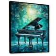 thumbnail image 2 of Designart "Surreal Sonata On The Blue Piano IV" Music Floater Framed Wall Art Living Room, 2 of 5