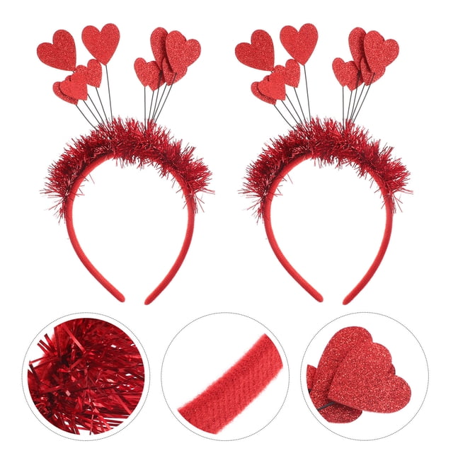 unbranded 2Ud Diademas Rojas Para San Valentín Accesorio Romántico Para Fiestas Y Bodas