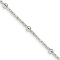 Sterling Silver 1.3mm Fancy Beaded Chain (20 X 1.3) Made In Italy qpe53-20