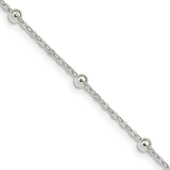 Designer Sterling Silver 1.3Mm Beaded Chain (Length=24) (Width=1.3) Made In Italy -Jewelry By Sweet Pea Creations