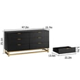 thumbnail image 4 of 6 Drawer Dresser for Bedroom, Wood Chest of Drawers with Metal Legs, Modern Storage Dresser Chest Cabinet Organizer, Large Dresser for Living Room, Hallway, Closet, 4 of 8
