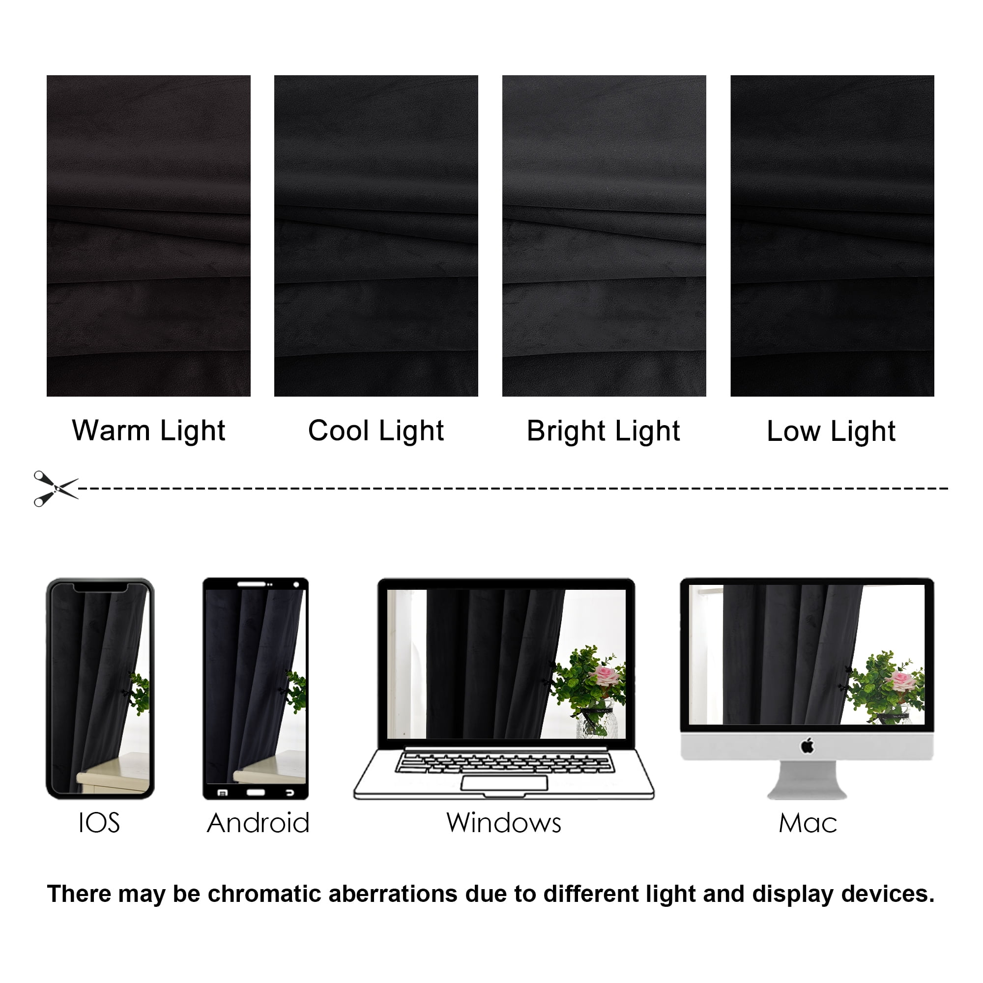 XWZO Velvet Blackout Curtains 108 Inches Long - Extra Long Room Darkening Thermal Insulating Grommet Window Curtain Drapes for Parlor/Gallery/Dining with Tiebacks, Black, W52 x L108, Set of 2