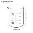 thumbnail image 2 of Uxcell 800ml Low Form Glass Beaker 3.3 Borosilicate Graduated Lab Measuring Cups 2 Pack, 2 of 5