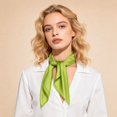 thumbnail image 3 of Unique Bargains 1 Pc Headband Solid Satin Square Hair Scarf Hair accessory Light Green, 3 of 4