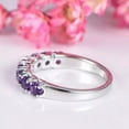 thumbnail image 4 of Hitanshu Jewels Round Cut Purple Cubic Zirconia Women's Eternity Band Ring 14K White Gold Plated, 4 of 5