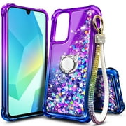 NGB SUPREMACY For Samsung Galaxy A16 5G Phone Case Ring Holder Wrist Strap Lanyard Womens Shiny Sparkly Glitter Samsung Galaxy A16 Case Cover