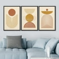 thumbnail image 2 of IDEA4WALL Framed Canvas Print Wall Art Set Mid-Century Geometric Wave Polygons Abstract Shapes Minimalism Boho Bohemian Decorative for Living Room, Bedroom, Office - 24"x36"x3 Black, 2 of 5