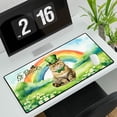 thumbnail image 3 of Happy St. Patrick’s Day Exotic Shorthair with Green Hat Shamrocks Rainbow Desk Mat Full Keyboard Mouse Pad Cat Lover Kitten Owner Gifts Large Mousepad - 03007, 3 of 5