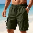 thumbnail image 2 of Cargo Shorts for Men Elastic Waist Drawstring Lightweight Hiking Shorts Breathable Stretch Casual Shorts, XL, 2 of 8