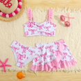thumbnail image 4 of Shadoumai Girls Tankini Swimsuit 2 Piece Criss Cross Bathing Suit Contrast Trim Ruched Girls' Swimwear for 9-16Y, 4 of 7