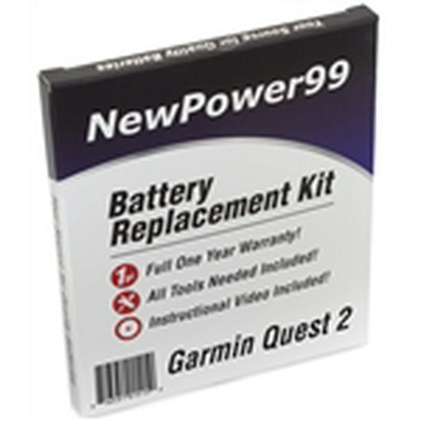 Garmin Quest 2 Battery Replacement Kit with Tools, Video Instructions