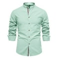 thumbnail image 1 of Camisa de manga larga con solapa para hombre: color liso, informal/para el día a día, poliéster, para todas las estaciones, tallas XS-XXL, perfecta para el trabajo/fiestas., 1 of 3