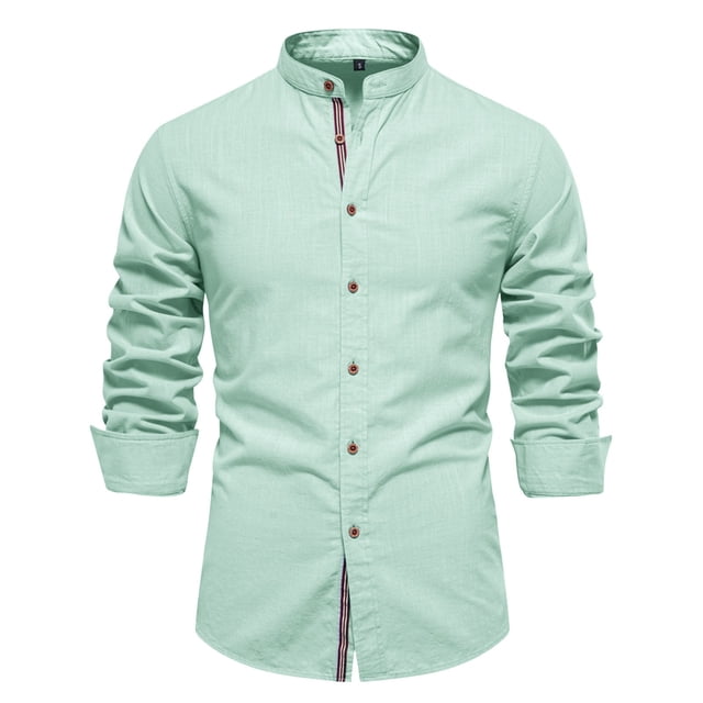 Camisa de manga larga con solapa para hombre: color liso, informal/para el día a día, poliéster, para todas las estaciones, tallas XS-XXL, perfecta para el trabajo/fiestas.