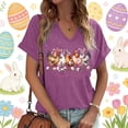 thumbnail image 3 of MuXiKeJi Clothes Women Tops Casual Easter Day Cartoon Rabbit Short Sleeve T Shirts Crew Neck Sports T-Shirt Clothes for Womens, 3 of 4