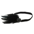 thumbnail image 2 of Diadema de plumas con Diadema de año 20 Diadema elástica Estiramiento Fascinator Cosplay de graduación Boda Club nup Yinane Rhinestone elástico diadema, 2 of 8