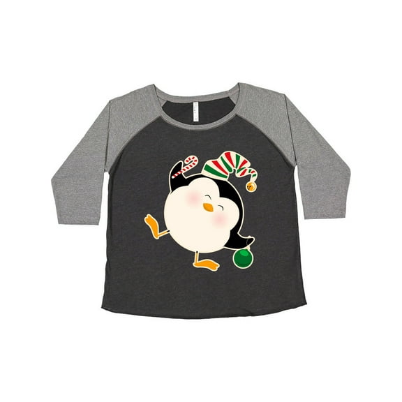 Inktastic Happy Christmas Penguin Women's Plus Size T-Shirt