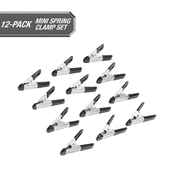 EXLEAF 12-Piece Mini Metal Spring Clamp Set Clamps for Woodworking