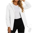 thumbnail image 2 of Fengqque Women Lightweight Waterproof Rain Jackets Packable Outdoor Hooded Windbreaker with Pouch White XL, 2 of 6