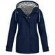 thumbnail image 1 of Puntoco Chaqueta de lluvia sólida para mujer al aire libre de talla grande impermeable con capucha impermeable a prueba de viento Puntoco Puntoco-3605, 1 of 5