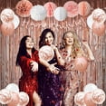 thumbnail image 3 of Upgraded Rose Gold Pink Birthday Party Decorations with Happy Birthday Banner,Curtains, Butterfly Wall,Circle Dots Garland,Tissue Pompoms,Paper Tassels Garland for Women Birthday Party Decorations, 3 of 6