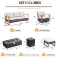 thumbnail image 2 of Giantfurnni 6 Pieces Patio Furniture Sets with Fire Pit Table,Swivel Chairs,Sofa and Ottomans,Patio Conversation Sets for Porch Deck Garden Backyard, 2 of 14