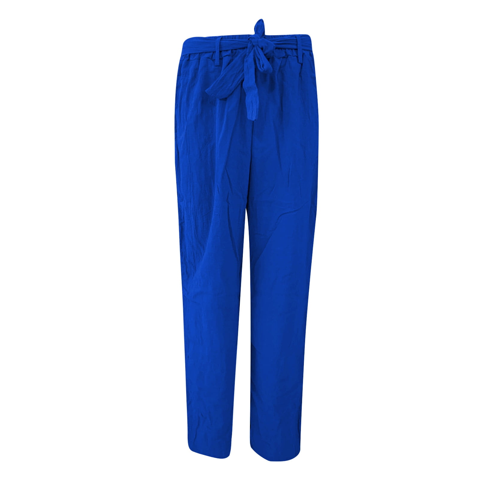 Buy Girls Linen Trouser Pants, Blue Online at 56% OFF