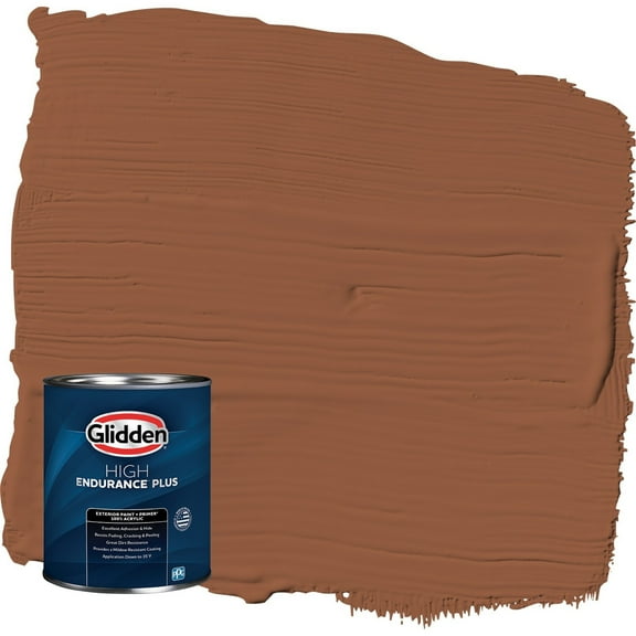 Glidden HEP Spiced Cider / Orange Semi-Gloss Exterior Paint with Primer, 1 Quart