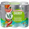 thumbnail image 1 of V8 +Energy Limited Edition Summertime Watermelon Juice Energy Drink, 8 fl oz Can (6 Pack), 1 of 5
