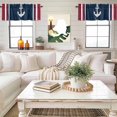 thumbnail image 5 of Rod Pocket Window Valances Nautical Anchor Navy Blue Short Kitchen Curtains Burgundy Red Stripe Window Treatment Drapes for Bedroom Bathroom Living Room 42x18In,1 Panel, 5 of 9