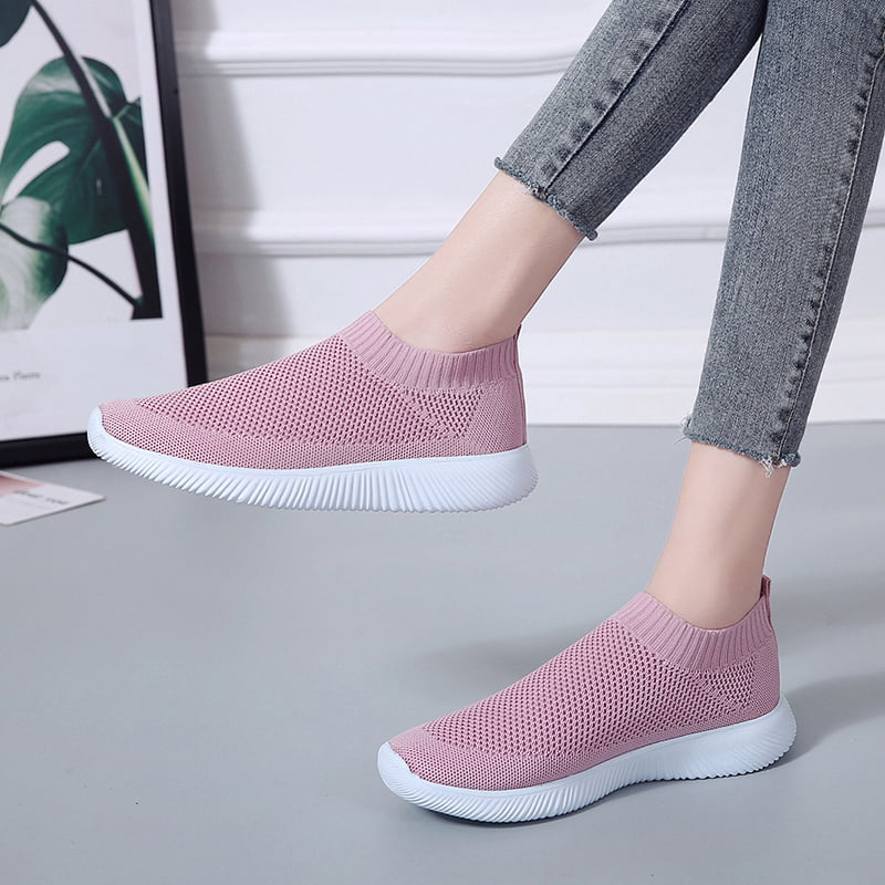 Ultralight Large Size Women's Comfort Walking Sock Shoes Knitted Breath Sneakers 