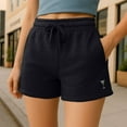 thumbnail image 5 of Dalix Martini Embroidered Shorts Washed Soft Fleece Relaxed Drawstring Pocket Fit Lounge Womens in Black XS X-Small, 5 of 5