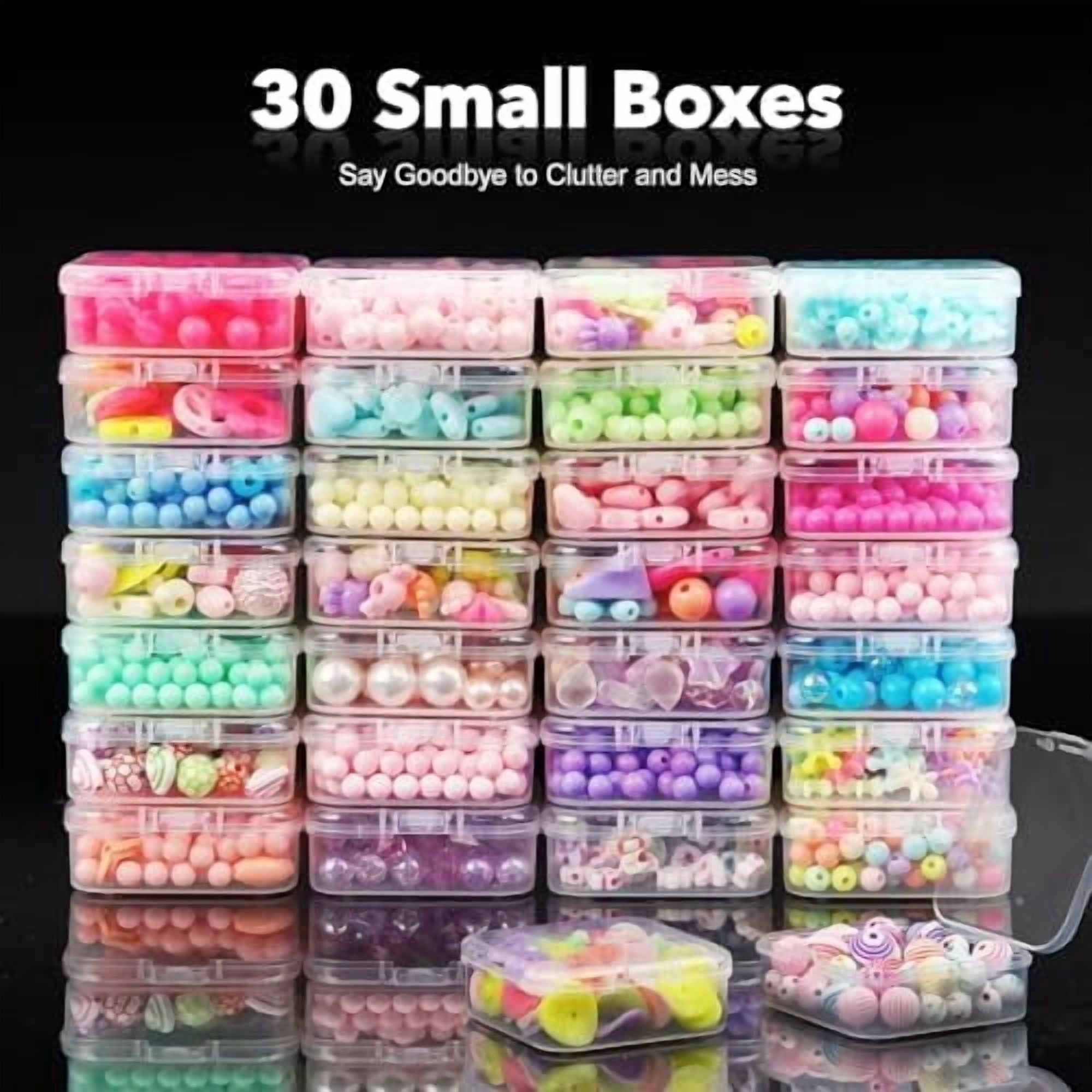 Bead Organizer Box, 93Pcs Small Bead Storage Containers Plastic Cases with Hinged Lid, Rectangle Clear Diamond Painting Storage Containers for Jewelry, DIY Crafts, Bracelet, Seeds, Nail