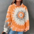 thumbnail image 6 of Women's Tie Dye Hoodies Trendy Casual Waffle Pullover Oversized Sweatshirt 2025 Fall Winter Loose Tunic Tops with Pocket, 6 of 6