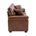 thumbnail image 5 of Fortmok Leather Couch, Modern PU Sofa Upholstered Comfy 3 Seater Living Room Furniture for Apartment, Office, Lounge Room, Brown, 5 of 9