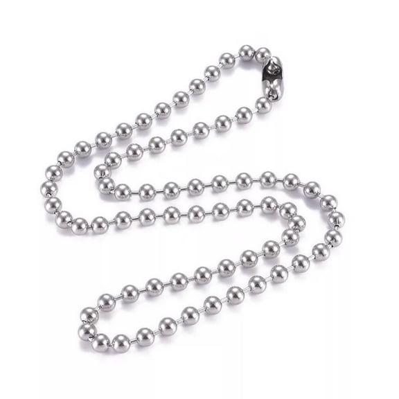Stainless Steel Ball Necklace Ball Connectors Silver 24 Inches 61Cm 6Mm Z652