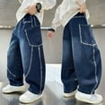 thumbnail image 2 of CAIXIA Boys Pants,Boys Jeans For Toddlers And Kids Straight Loose Fit Casual Denim Pants Comfortable Durable Stretchable Trendy Outfit For Spring And Fall,14-16 Years, 2 of 4